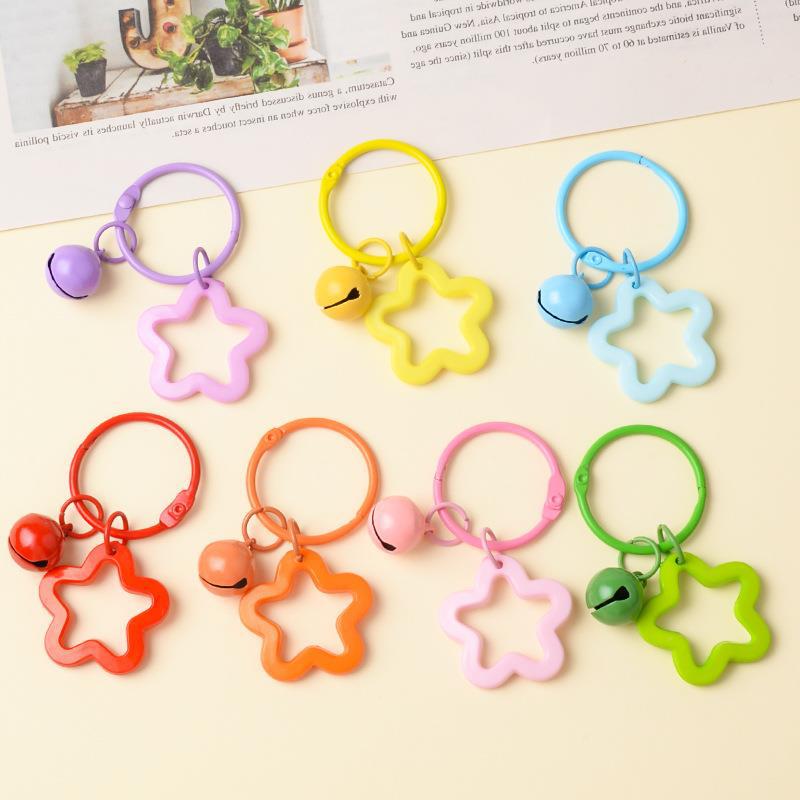 Wholesale 20pcs/pack colorful five-pointed star acrylic keychain pendants